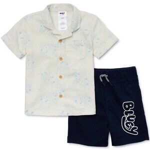 DISNEY BLUEY & BINGO Button Up Shirt And Shorts Outfit BOYS SIZE 2T NEW
